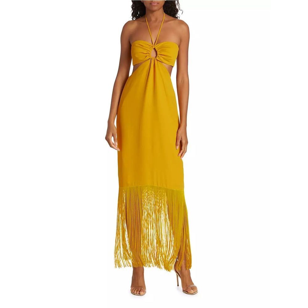 No Pise La Grama Arrecife Cut Out Fringe-Trim Maxi Dress - Picture 2 of 11